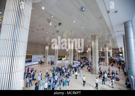 L'aéroport international Ben Gourion, Israël, l'aérogare 3, hall de l'arrivée Banque D'Images