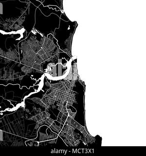 Carte de la région de Natal, Brésil. Fond sombre version pour l'infographie et des projets de marketing. Cette carte de Natal, Rio Grande do Norte, typique contient l Illustration de Vecteur