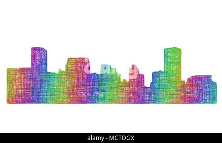 Baltimore skyline silhouette - art ligne multicolore Illustration de Vecteur