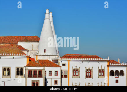 SINTRA, PORTUGAL - 31 octobre, 2017. Palais National de Sintra, Lisboa, Portugal District. Banque D'Images