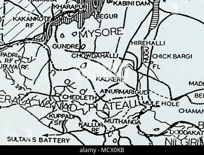 . .Pour SUNNAOASeGUR S SU.TAN Â ¢ BATTERIE D'ÉTAT LIMITE LIMITE ENTRE SANCTUAIRE &Lt ;^^ RIVIÈRES ET COURS D'EAU ZONE D'IMMERSION DES ROUTES BENNE JOjrJYSORE MAOnuf^^ -"-/^ OUNOLUPET ^^ BEERAMBADl VpOfijlASWaMY BCTTA CHAMAN TROU 'QndiOucSF MWYNA MydumalqJN   / V--fV3lG0R MUKATI" IKAfiGt GUDALUR [PALLI^^ » ^ , À OOTY !Â"V^ ^MAVTNAHALLA^ / Parc National de Nagarhole Source : Nair et al. , (1978). Une reconnaissance du projet de parc national de Jawahar. Journal officiel de la Bombay Natural History Society. 74 : 401-435. Banque D'Images