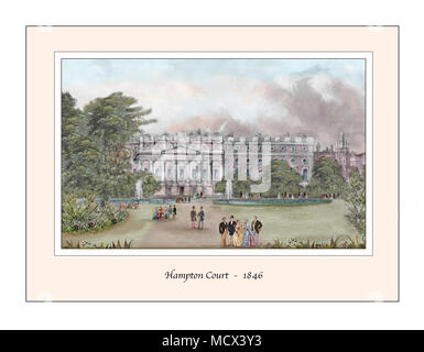 Hampton Court Conception originale basée sur une gravure du xixe siècle Banque D'Images