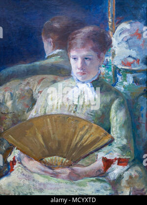 Femme avec un ventilateur, Mary Cassatt, vers 1878, National Gallery of Art, Washington DC, USA, Amérique du Nord Banque D'Images