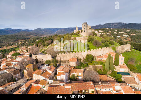 La France, Var, Golfe de St Tropez, village de Grimaud, Banque D'Images