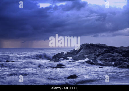 Tempête sur Coolum Beach, Australie Banque D'Images