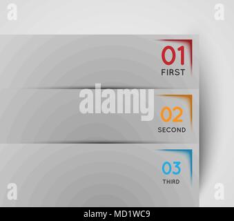 Bannières vecteur, des mesures sur papier corner Illustration de Vecteur