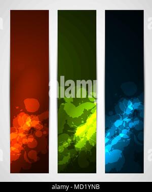 Résumé avec des bannières verticales sombres éclaboussures Illustration de Vecteur