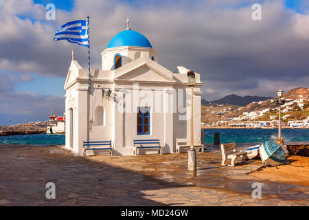 L'église Agios Nikolaos sur l'île de Mykonos, Grèce Banque D'Images