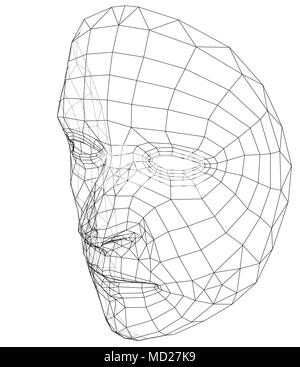 Résumé en fil de visage humain Illustration de Vecteur