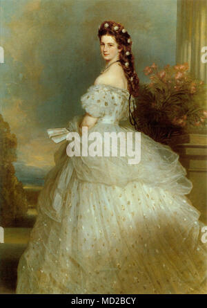 Winterhalter Franz Xavier - l'Impératrice Elisabeth (Portrat Der Kaiserin Mit IM Haar) 2 Diamantsternen Banque D'Images