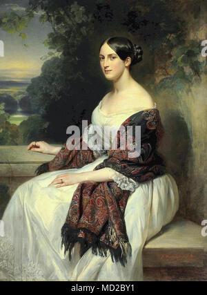 Franz Xavier Winterhalter - Portrait de madame Ackerman Banque D'Images