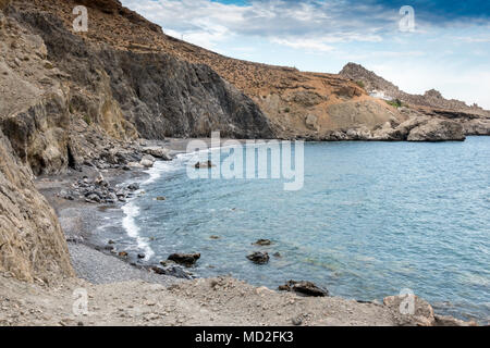 Vue panoramique de l'île et falaise rocheuse, Crète, Grèce Banque D'Images