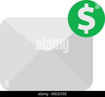 L'icône de l'enveloppe avec de l'argent. vector illustration style plat. Illustration de Vecteur