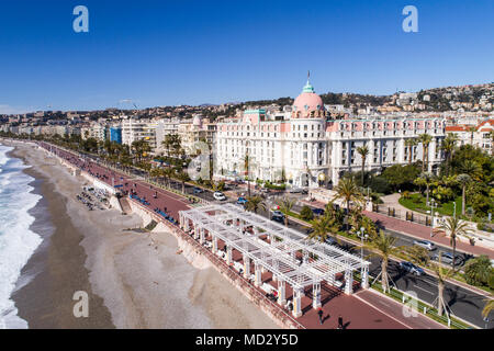 Nice, France, vue aérienne de la promenade des Anglais, la Côte d'Azur, Banque D'Images