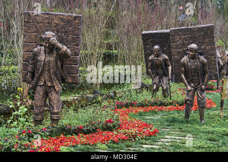 Chine, province du Sichuan, Mingshan, statue de Wu Lizhen, Tea Garden Banque D'Images