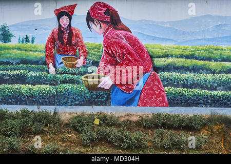 Chine, province du Sichuan, Mingshan, statue de Wu Lizhen, Tea Garden Banque D'Images