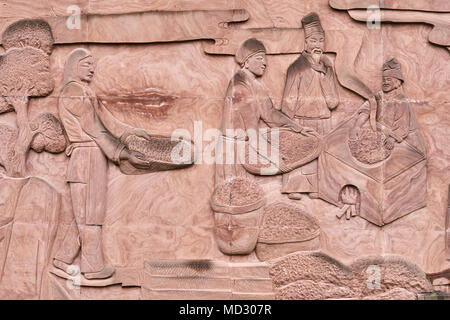 Chine, province du Sichuan, Mingshan, statue de Wu Lizhen, Tea Garden Banque D'Images