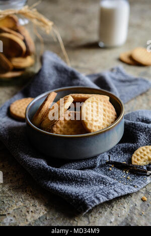 Doux traditionnel des petits biscuits au beurre à la vanille Banque D'Images