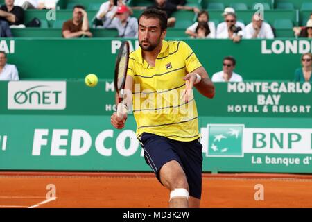 Monaco, Monte Carlo. 18 avril 2018. Marin Cilic Croatie lors de l'ATP Monte-Carlo Rolex Masters 2018, le 14 avril à 22, 2018 à Monaco - Photo Laurent Lairys / DPPI Crédit : Laurent Locevaphotos Lairys/agence/Alamy Live News Banque D'Images