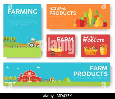 Cartes d'informations agricoles. Modèle d'flyear la nature, magazines, affiches, bannières, couverture de livre. Eco concept infographique arrière-plan. Illustrations de mise en page des pages avec texte typographie moderne Illustration de Vecteur