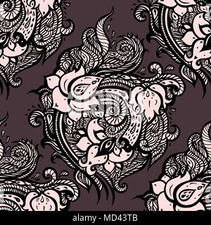 Avec motif transparent Vintage fleurs abstrait Illustration de Vecteur