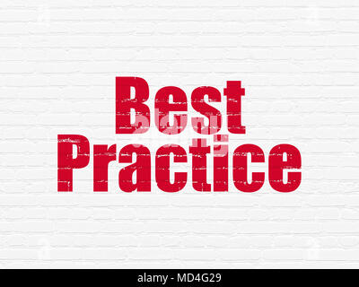 Concept d'apprentissage : les meilleures pratiques sur le mur Banque D'Images