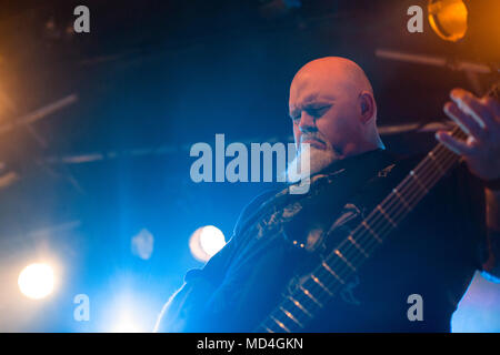 La Norvège, Bergen - 15 avril, 2018. L'American heavy metal band de biche effectue un concert live à Hulen à Bergen. Ici bassiste Todd étrange, c'est vu sur scène. (Photo crédit : Gonzales Photo - Jarle H. MEO). Banque D'Images