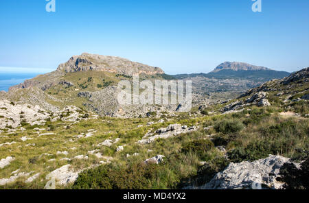 Vue de la Serra de Tramuntana, road to Sa Calobra, Mallorca Espagne Banque D'Images