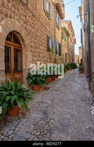 Alley à Fornalutx, Mallorca, Espagne Banque D'Images