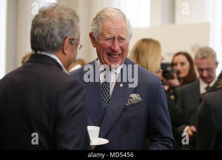 Le Prince de Galles assiste à une réception à la session de clôture du Forum des entreprises du Commonwealth au Guildhall de Londres, au cours de la réunion des chefs de gouvernement du Commonwealth. Banque D'Images