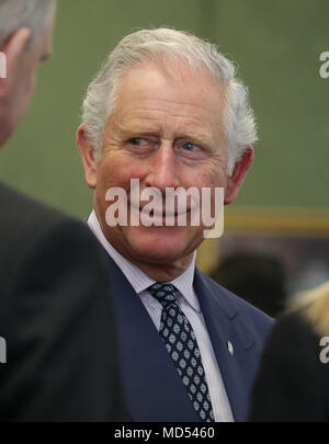 Le Prince de Galles assiste à une réception à la session de clôture du Forum des entreprises du Commonwealth au Guildhall de Londres, au cours de la réunion des chefs de gouvernement du Commonwealth. Banque D'Images