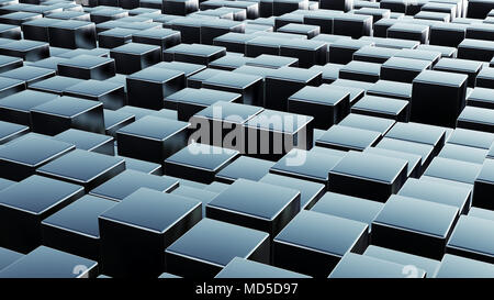 Matrice des cubes en motif répétitif, rendu 3d abstrait illustration de boîtes comme arrière-plan Banque D'Images