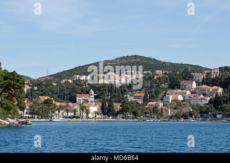 Ville balnéaire près de Dubrovnik, Cavtat Dalmatie, Croatie Banque D'Images