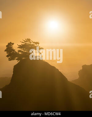 Coucher du soleil à Thunder Cove. Samuel H. Boardman State Park (corridor panoramique), l'Oregon Banque D'Images