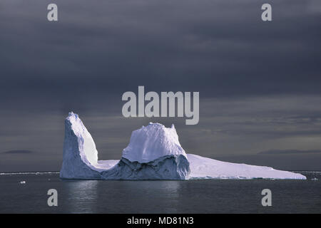 Immense iceberg flotte dans la mer près de l'Écosse Péninsule antarctique. Banque D'Images