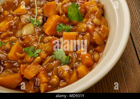 Arroz con Habichuelas - haricots style portoricain, Close up Banque D'Images