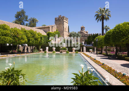 Jardins de l'Alcazar de los Reyes Cristianos, Cordoue, Andalousie, Espagne, Europe Banque D'Images