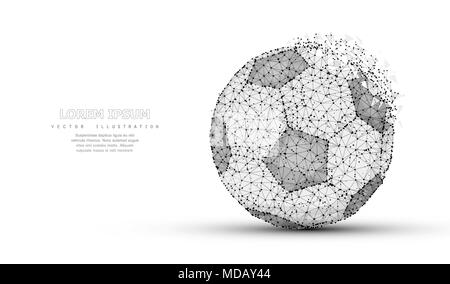 Ballon de soccer. Low poly wireframe mesh. Symbole de soccer, illustration ou d'arrière-plan Illustration de Vecteur