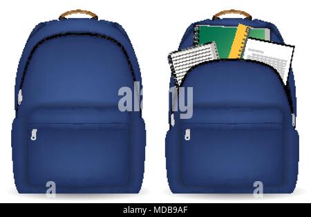 Fermez et ouvrez l'objet de l'étude avec sac étudiant Illustration de Vecteur