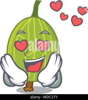 Dans l'amour de groseille mascot cartoon style vector illustration Illustration de Vecteur