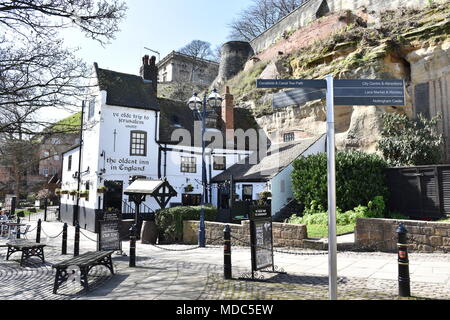 Ye Olde Trip to Jerusalem à Nottingham - Angleterre Banque D'Images