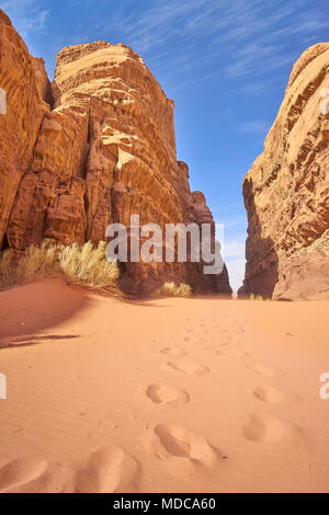 Le désert de Wadi Rum, Jordanie Banque D'Images