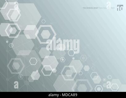 Abstract structure hexagonale des molécules. L'étude moléculaire de la chimie. Arrière-plan de la technologie. Vector illustration Illustration de Vecteur