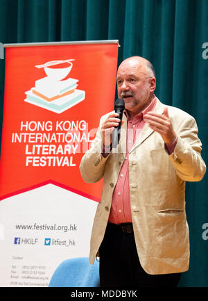 HONG KONG, CHINE - 18 avril 2018 : Russe / Ukrainien ANDREY romancier Auteur EDWARD MIALL donne un droit de l'intervention à l'université de Hong Kong. Alamy stock photo Banque D'Images