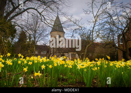 All Saints Church Green Plumpton au printemps Banque D'Images