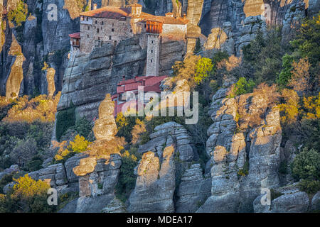 Roussanou antiq,monastère orthodoxe en Grèce,Meteora Banque D'Images