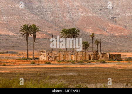 Casa de los Coroneles ruines à La Oliva, Fuerteventura, Espagne. Banque D'Images