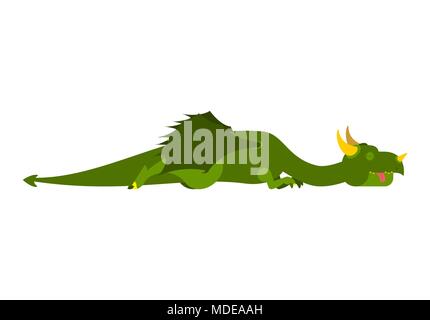 Sleeping Dragon. Monstre mythique endormi. Vector illustration Illustration de Vecteur