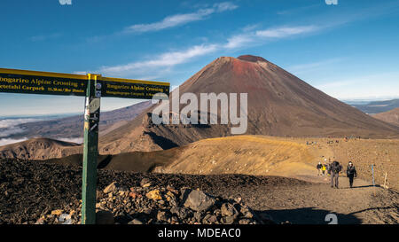 Mont Ngauruhoe Doom, volcan actif, tir dans le parc national de Tongariro, Île du Nord de la Nouvelle-Zélande Banque D'Images