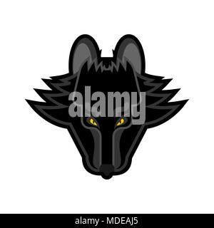 Logo loup visage cartoon style symbole. Predator Head Illustration de Vecteur